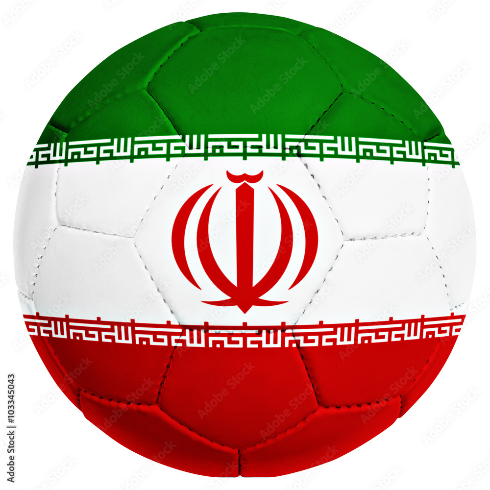 Fototapeta premium soccer ball with Iran team flag, world football cup 2014. Isolat