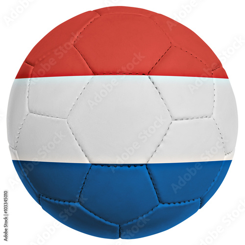 soccer ball with Netetherlands team flag, world football cup 201