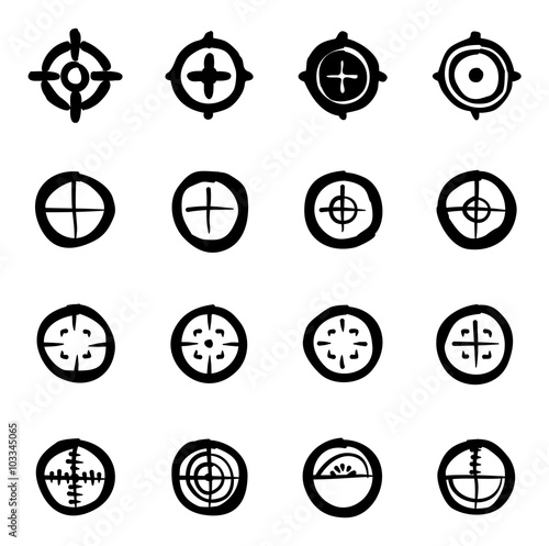 Crosshair Icons Freehand Fill