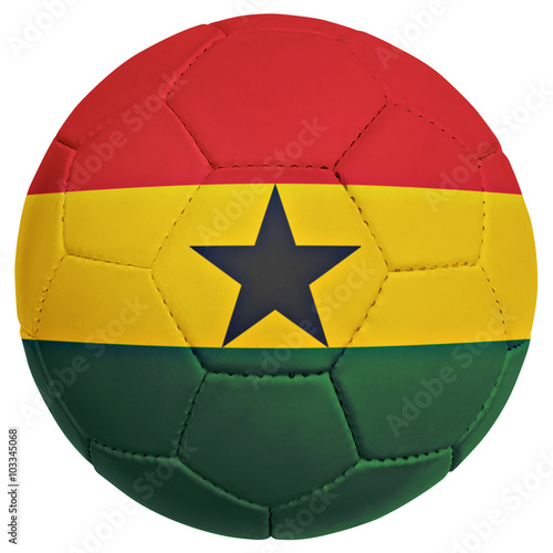 soccer ball with Ghana team flag  world football cup 2014. Isola