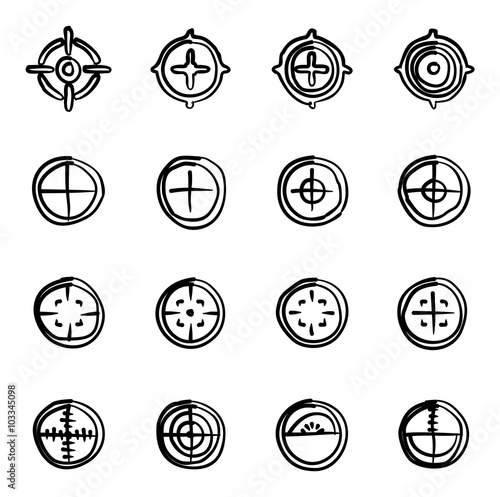Crosshair Icons Freehand