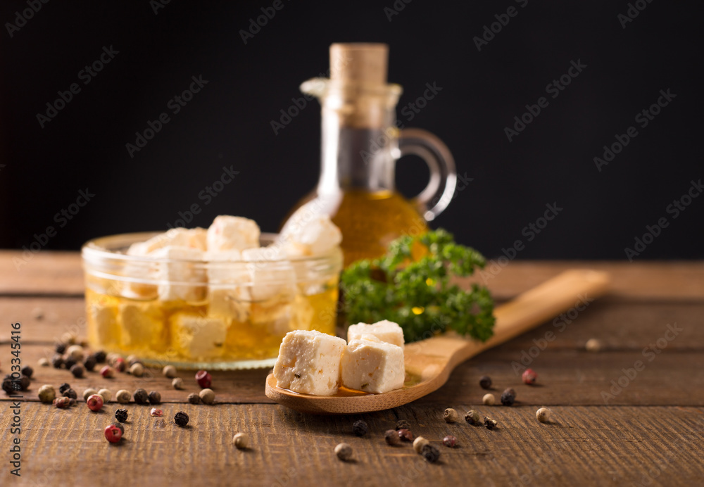 Feta Cheese on wooden background Feta Cheese on wooden background