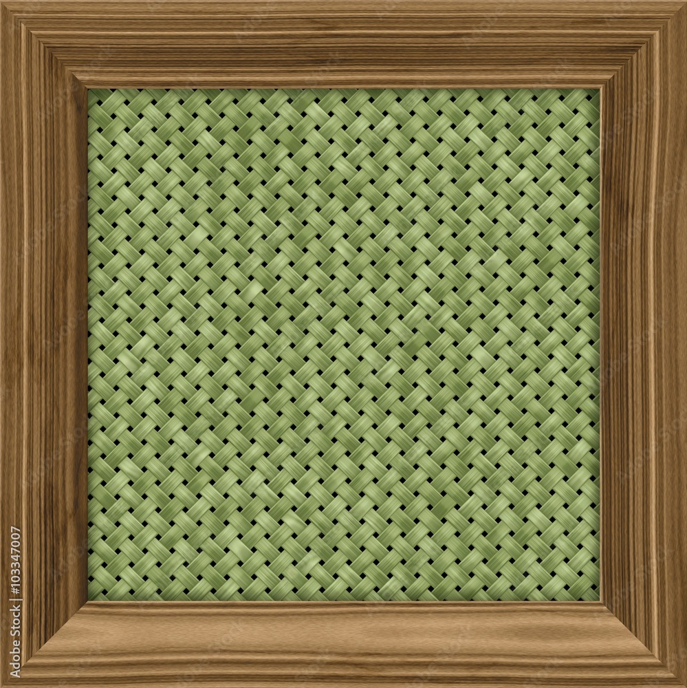 Fototapeta premium canvas in a wooden frame, isolated on white