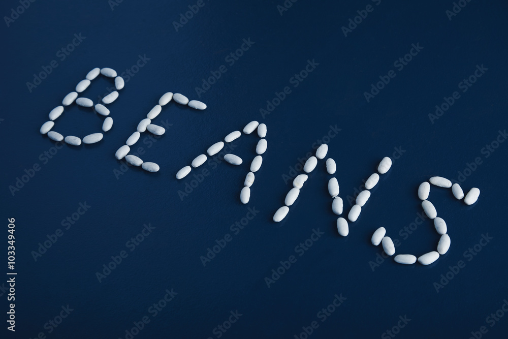 beans word side view isolated beans word side view isolated