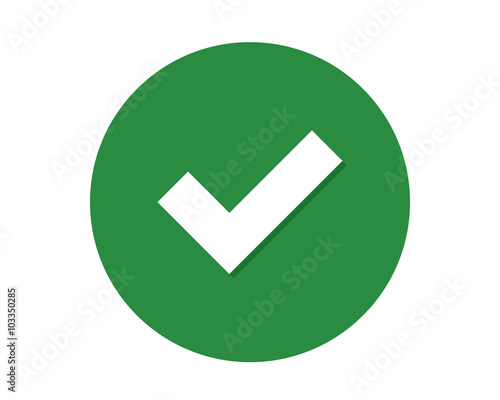Flat icon checkmark with shadow