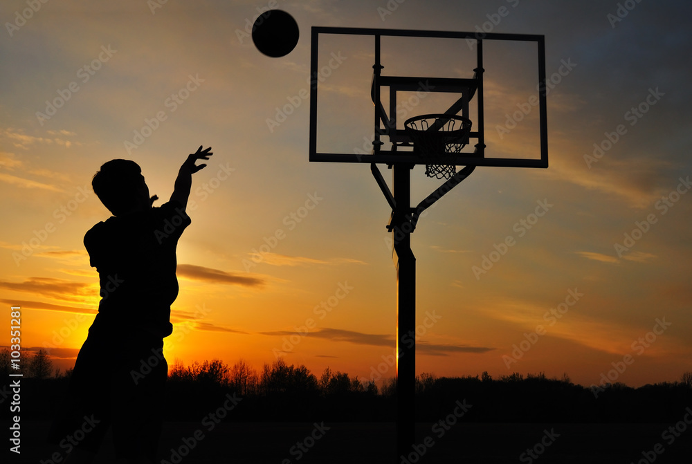 Basketball Silhouette Poster