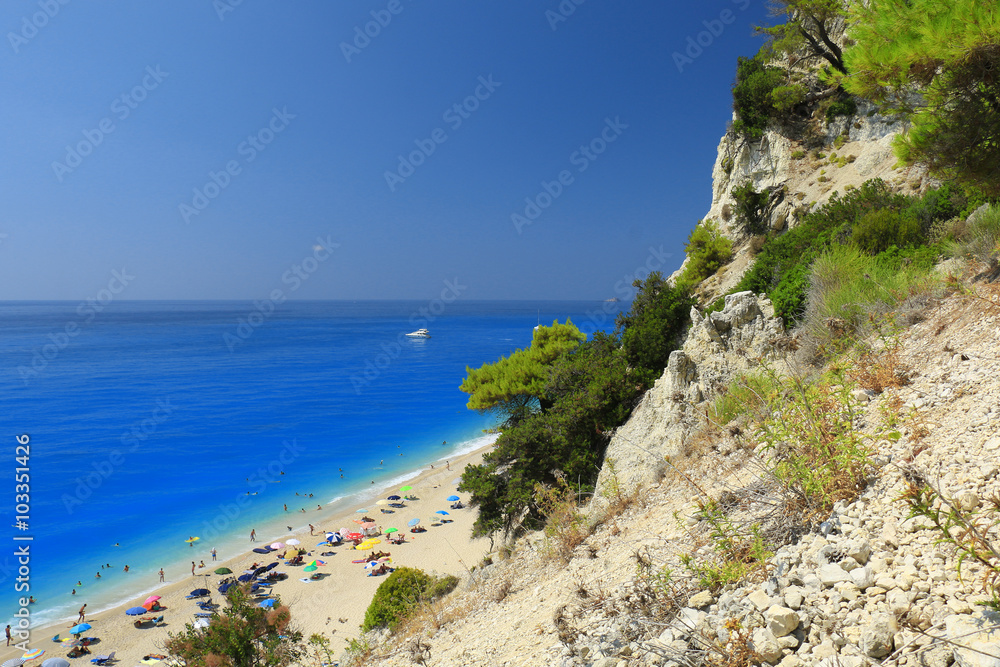 Fototapeta premium Egremni beach, Lefkada island, Greece