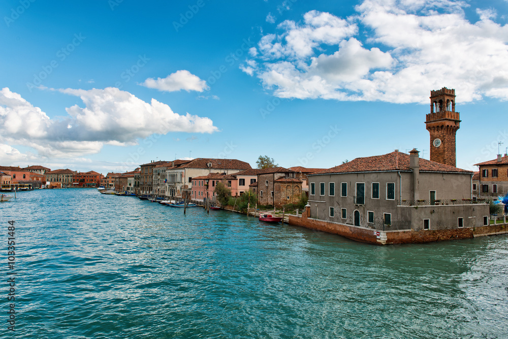 Canal view of Murano, Venice, Italy