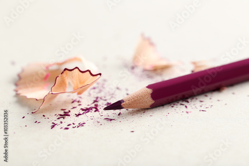 Drawing colourful pencil on a white background, close up