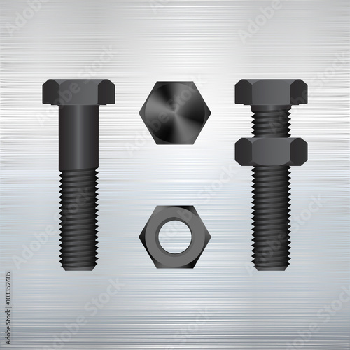 screw on a metal background...