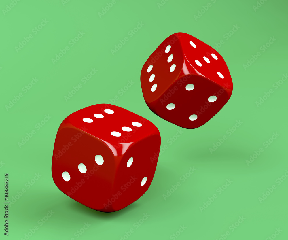 Red rolling dices Red rolling dices