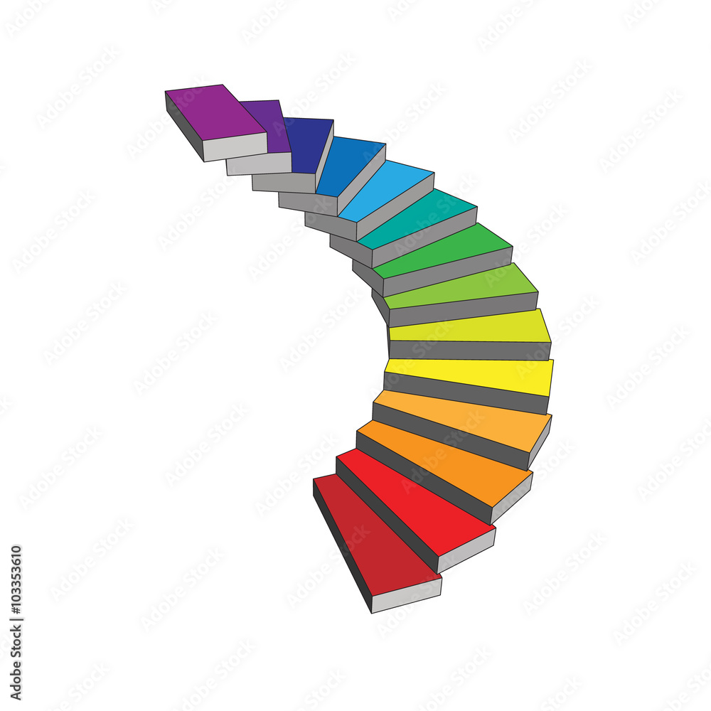 Obraz premium Stairway isolated on a white background. Vector illustration.
