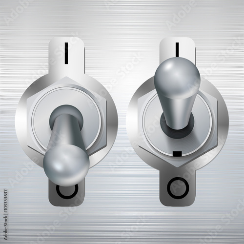 metal toggle switch. Vector illustration.
