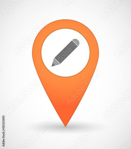 Map mark icon with a pencil