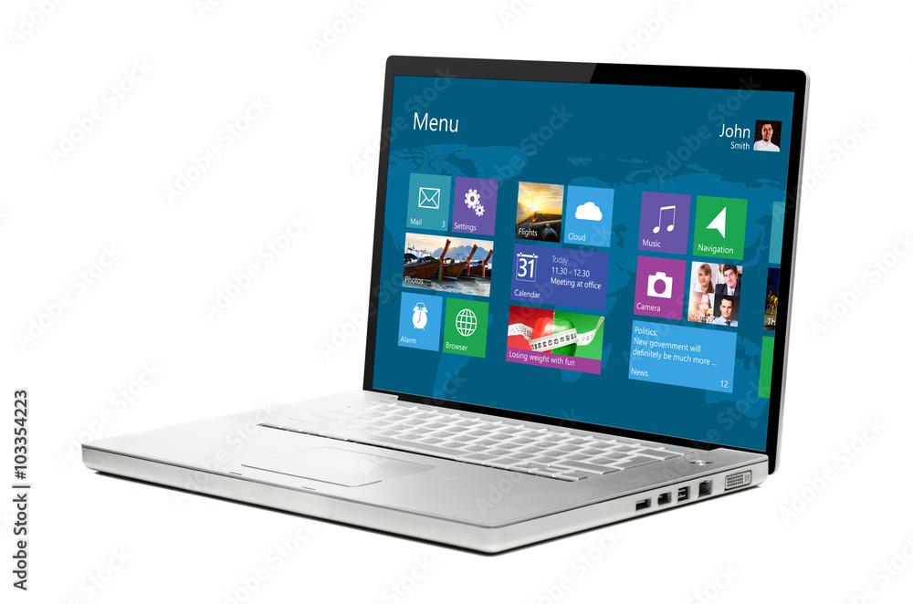 modern laptop on white modern laptop on white