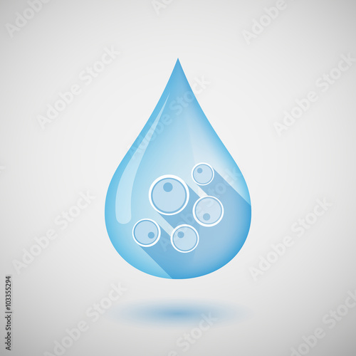 Long shadow water drop icon with oocytes