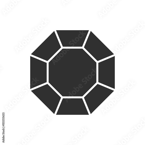 Jewel diamond simple icon on colorful background