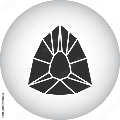 Jewel diamond simple icon on colorful background