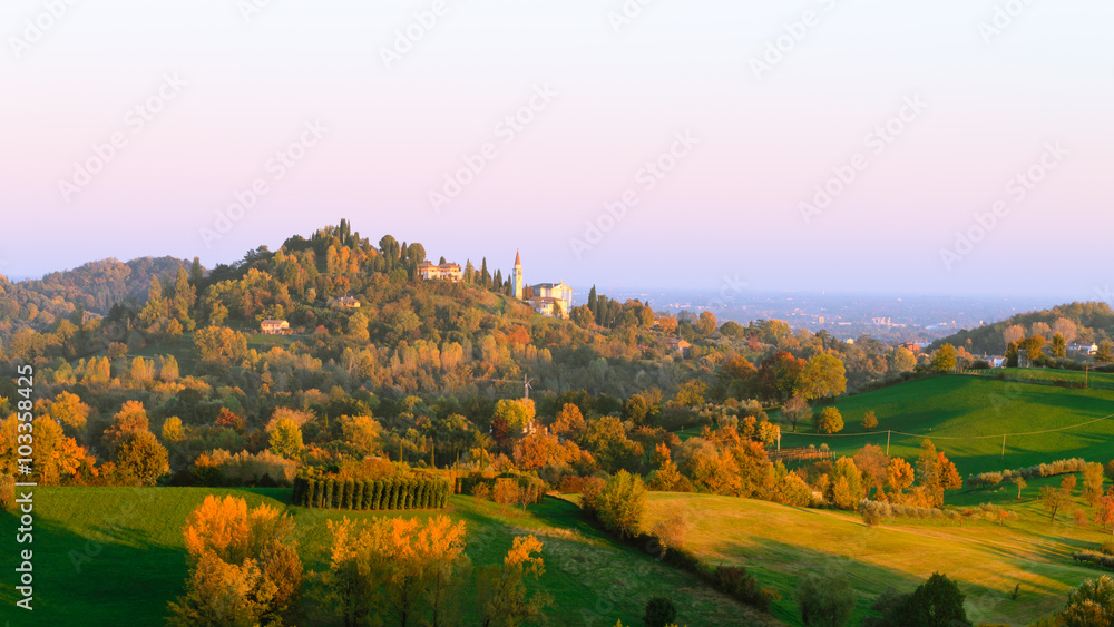 Autumn hills panorama, Italian landscape