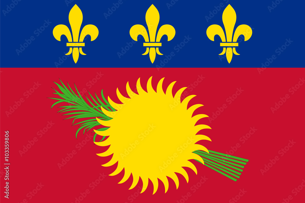 Naklejka premium Standard Proportions for Guadeloupe Flag