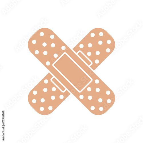 Medical plaster icon, bandaid. Element first aid kits. Isolated
