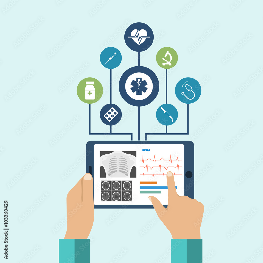 The tablet in hands of doctor The tablet in hands of doctor