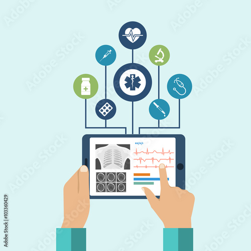The tablet in hands of doctor