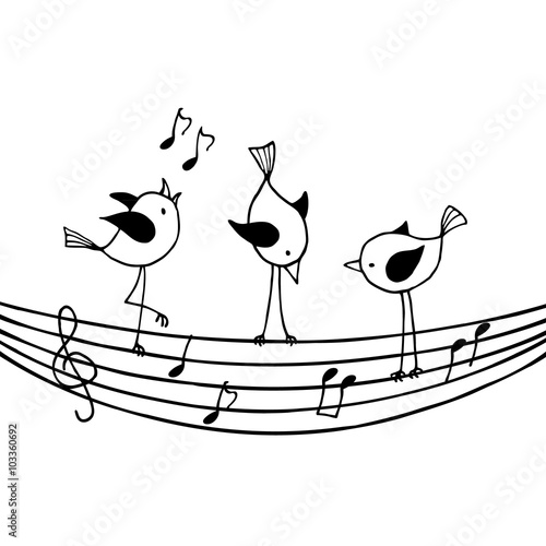 Three birds on the stave