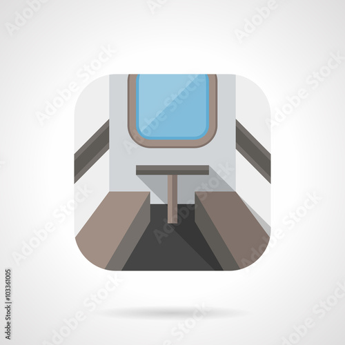 Train compartment flat color design vector icon