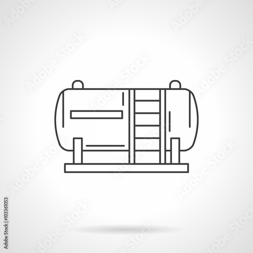 Fuel tank flat line design vector icon
