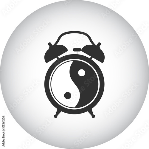 Alarm clock harmony simple icon on colorful background
