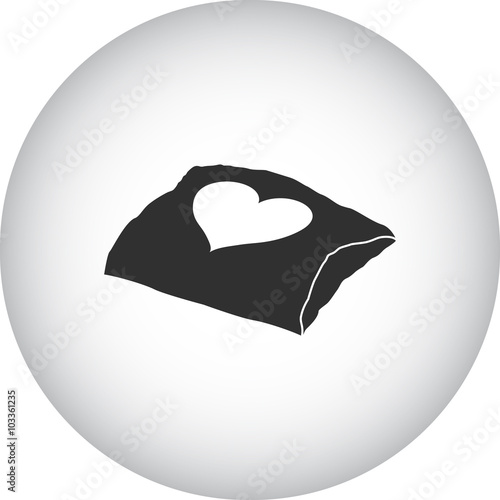Pillow simple icon on colorful background