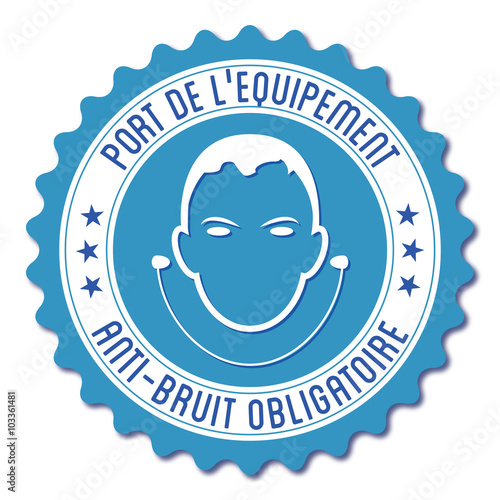 Logo port de l'équipement anti-bruit obligatoire.