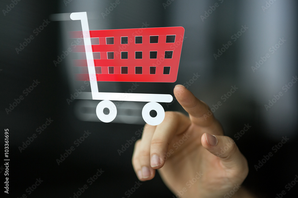 cart shopping hand