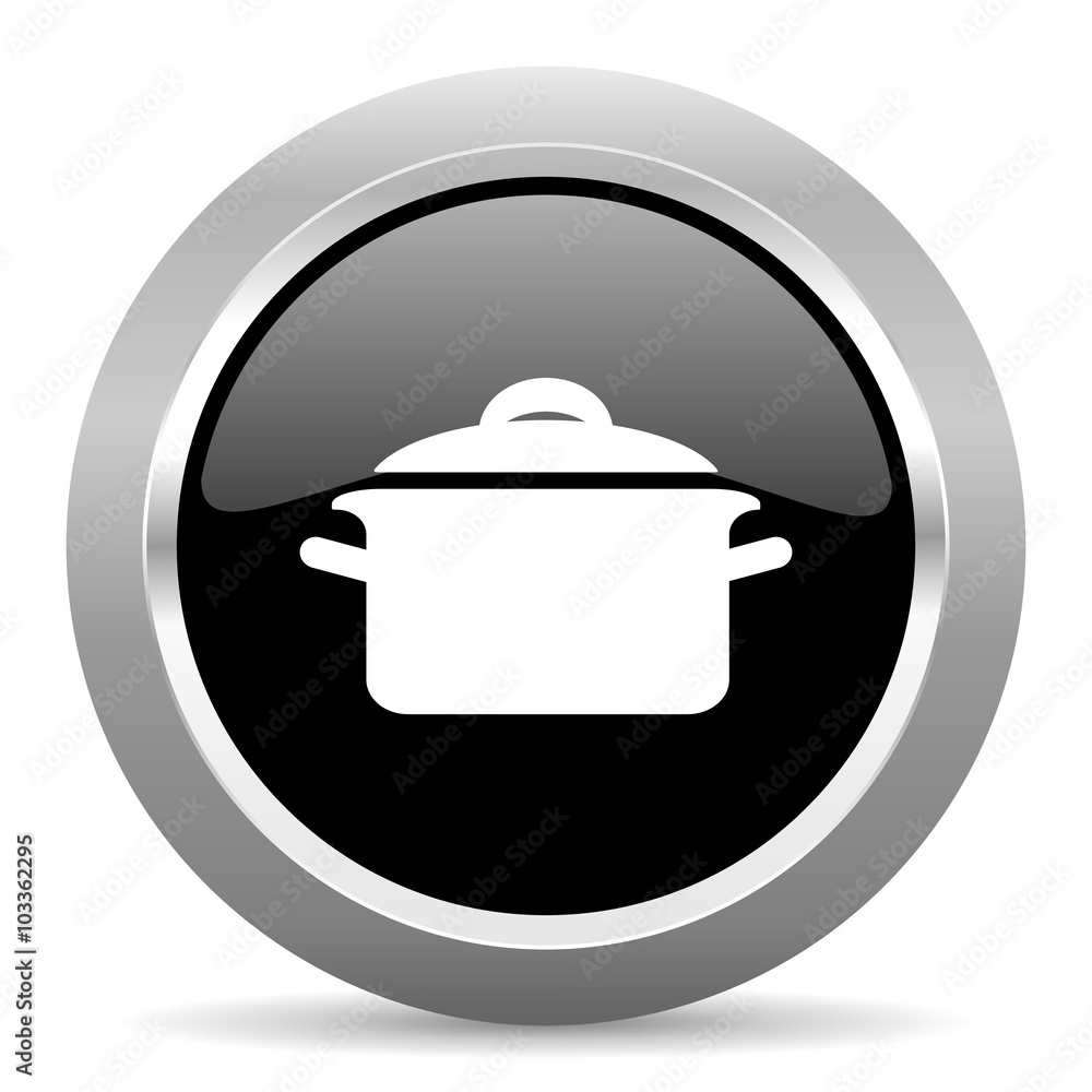 cook black metallic chrome web circle glossy icon cook black metallic chrome web circle glossy icon