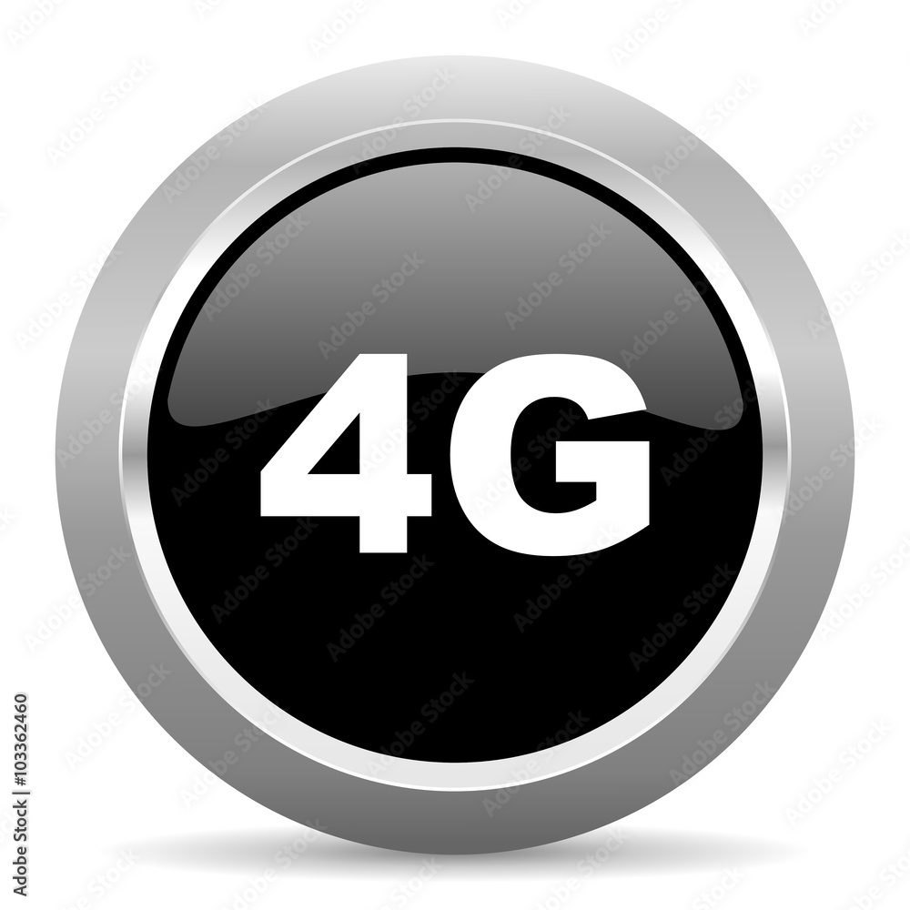 4g black metallic chrome web circle glossy icon 4g black metallic chrome web circle glossy icon