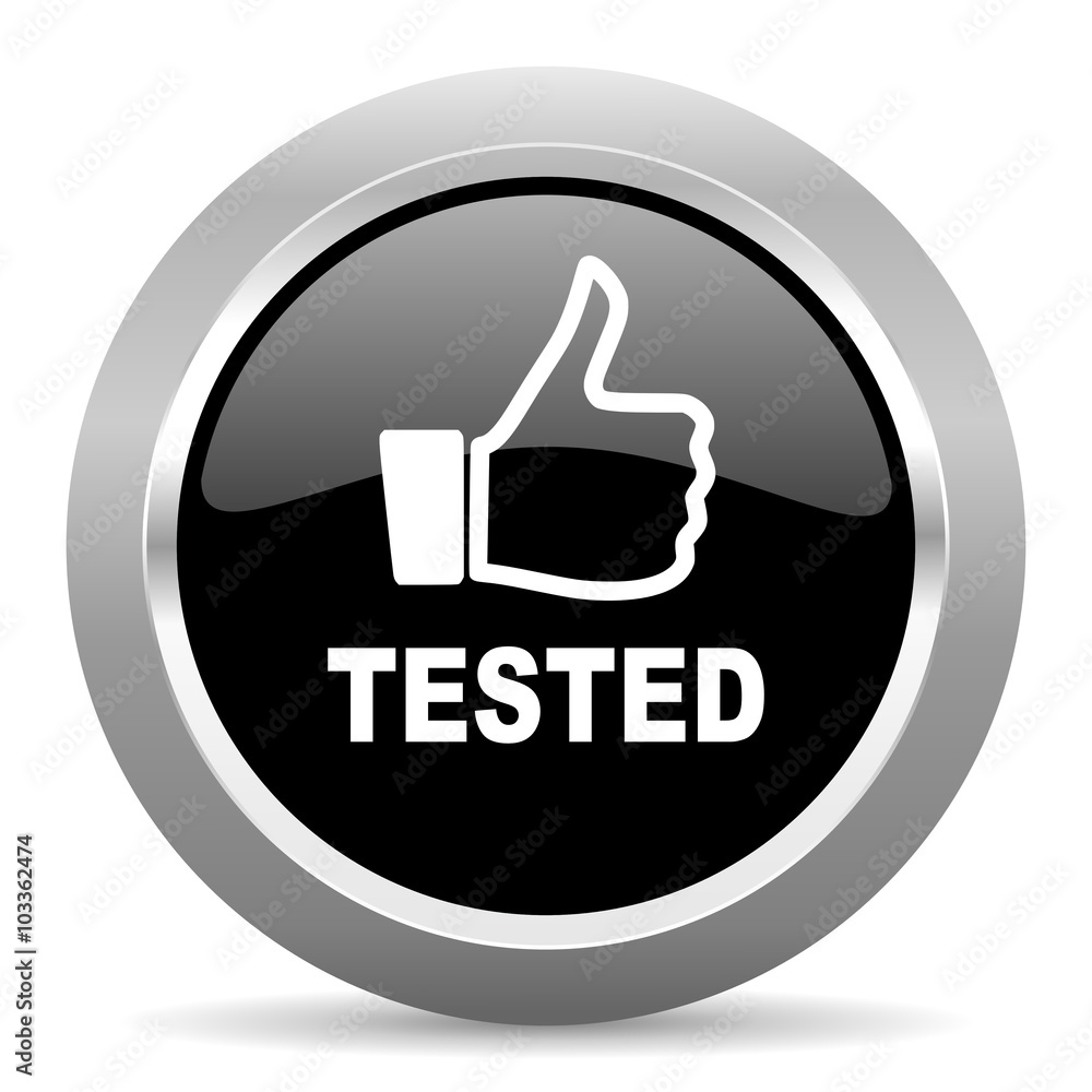 tested black metallic chrome web circle glossy icon tested black metallic chrome web circle glossy icon