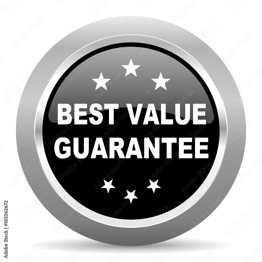 best value guarantee black metallic chrome web circle glossy icon best value guarantee black metallic chrome web circle glossy icon