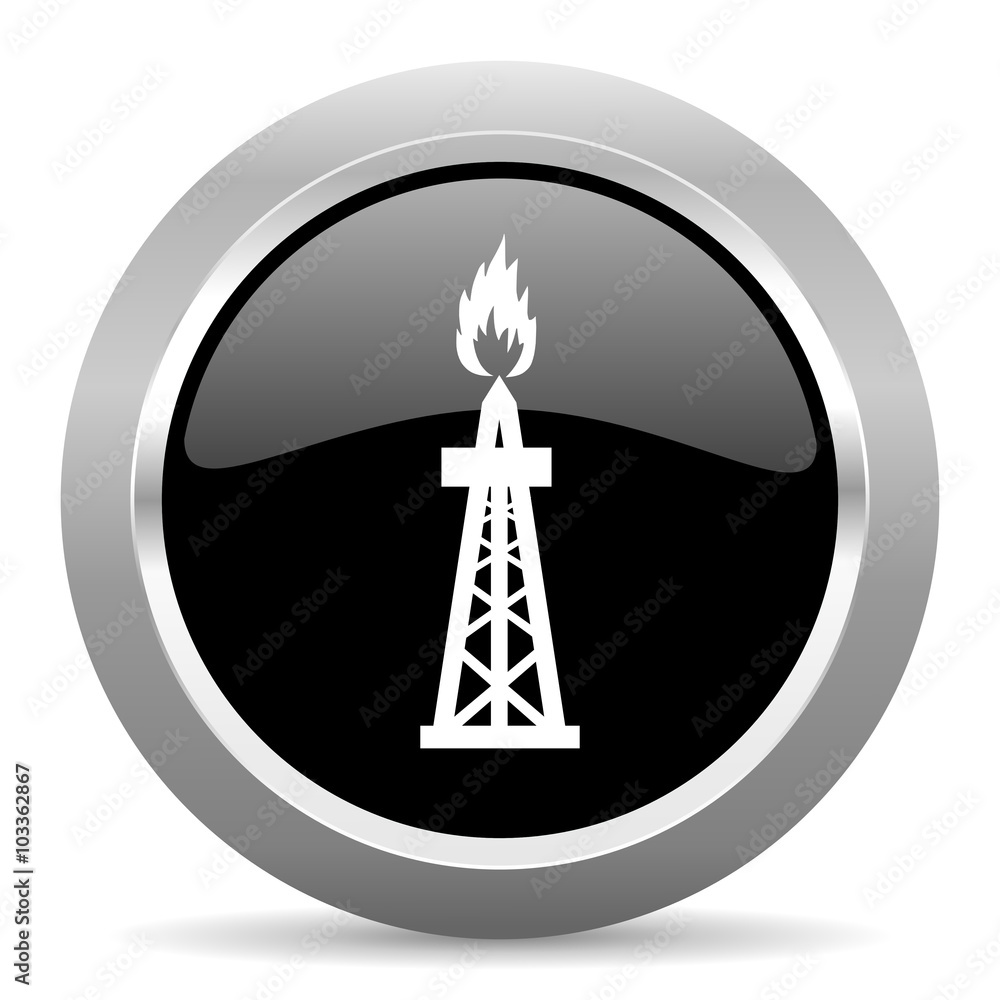 gas black metallic chrome web circle glossy icon gas black metallic chrome web circle glossy icon
