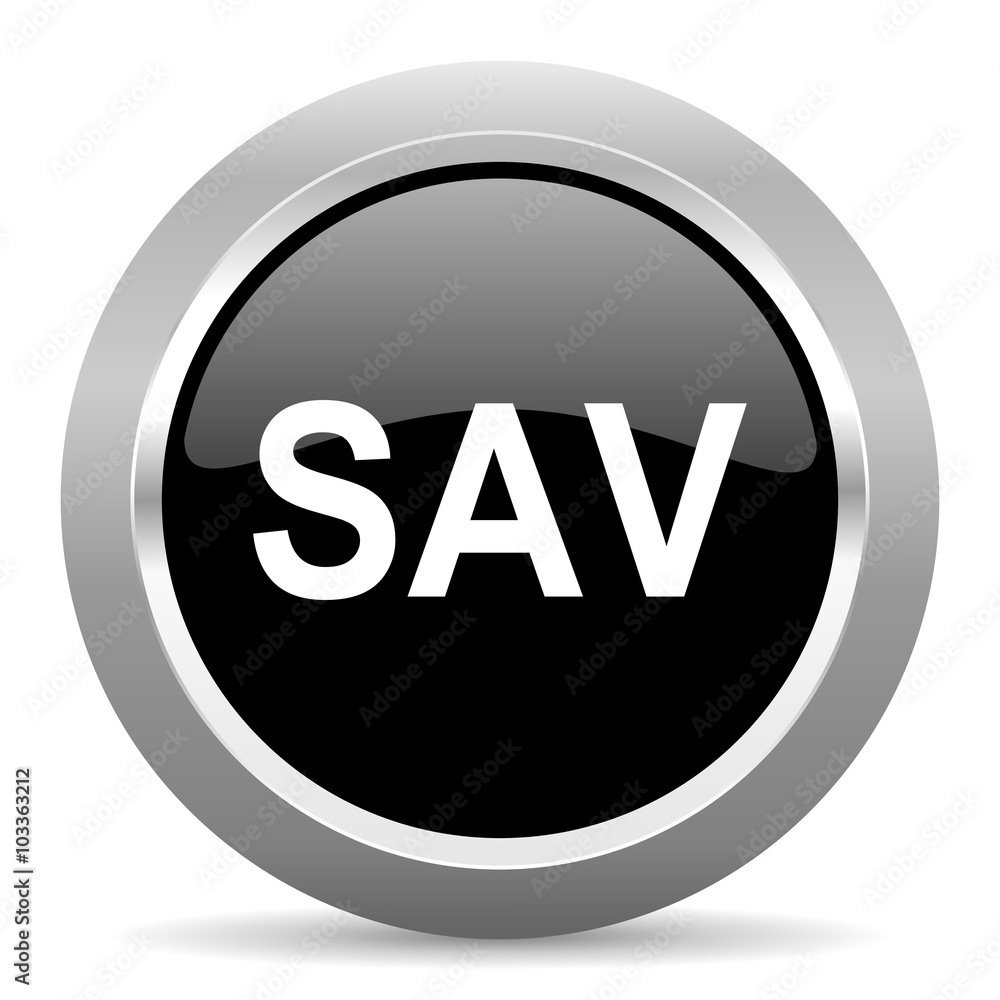 sav black metallic chrome web circle glossy icon sav black metallic chrome web circle glossy icon