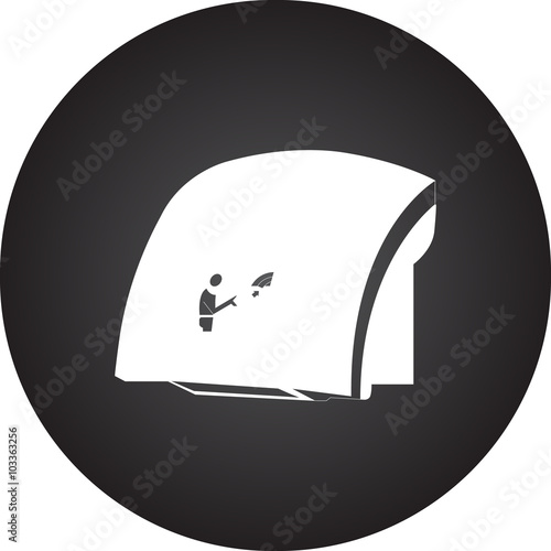 Bath simple icon on colorful background