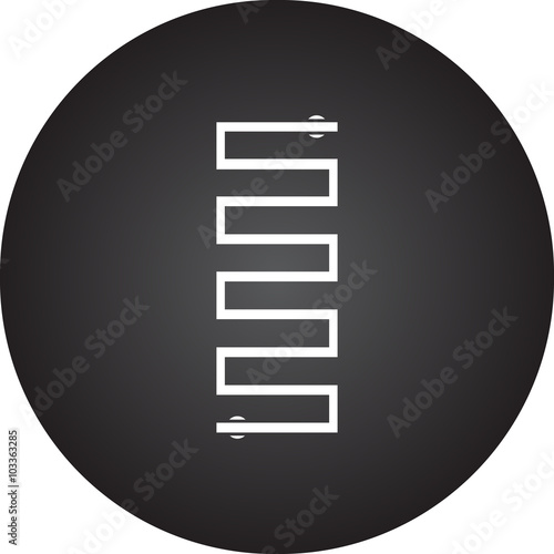 Heated towel rail simple icon on colorful background