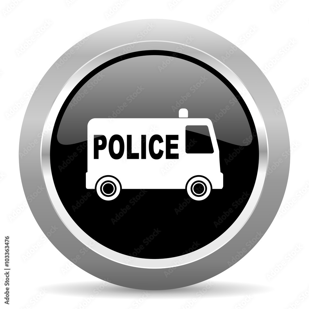 police black metallic chrome web circle glossy icon police black metallic chrome web circle glossy icon