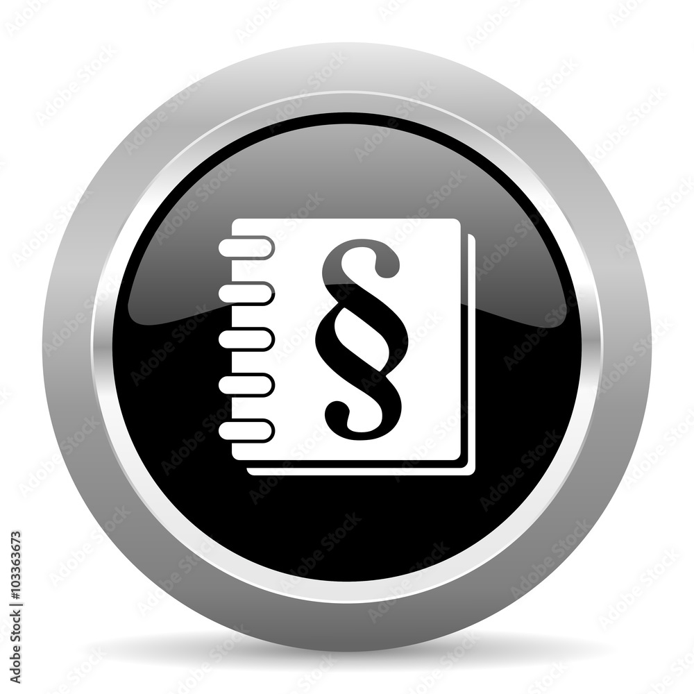 law black metallic chrome web circle glossy icon law black metallic chrome web circle glossy icon
