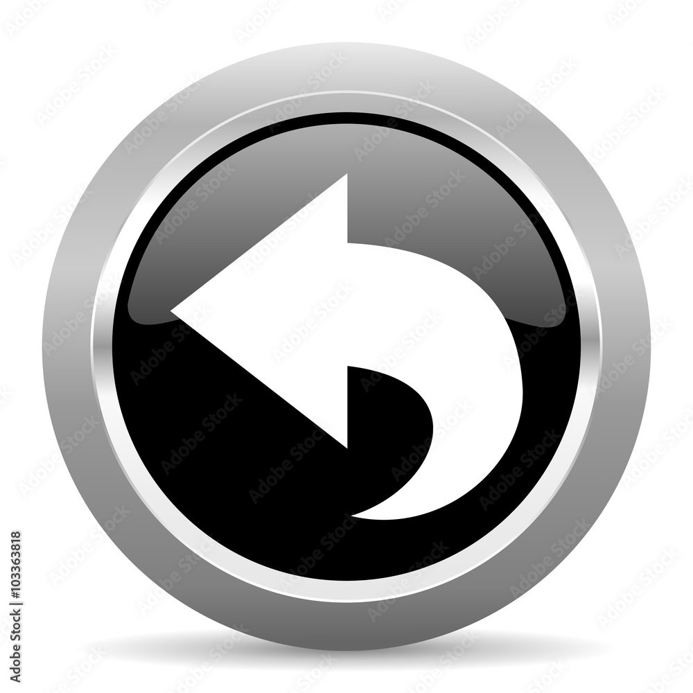 back black metallic chrome web circle glossy icon back black metallic chrome web circle glossy icon