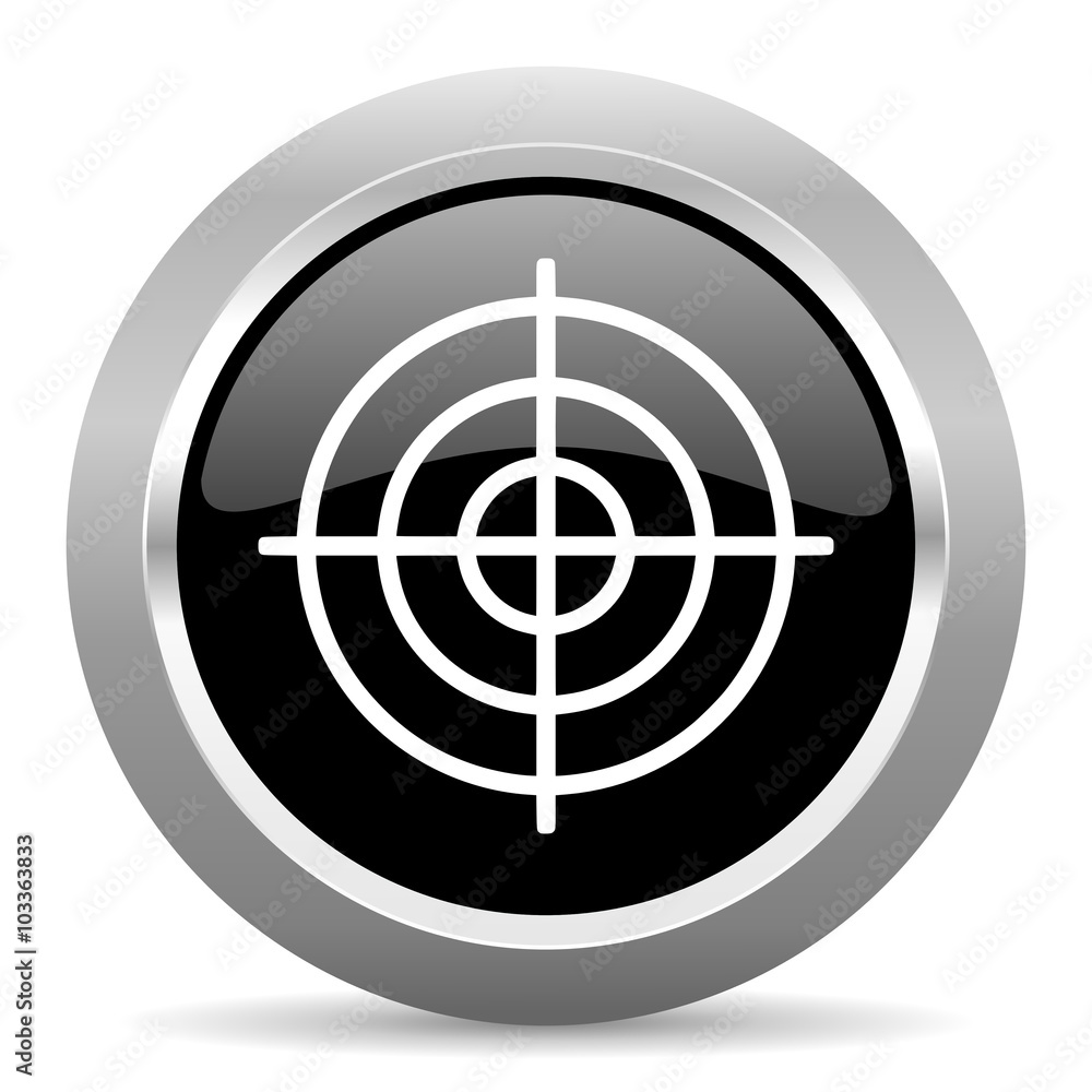 target black metallic chrome web circle glossy icon target black metallic chrome web circle glossy icon