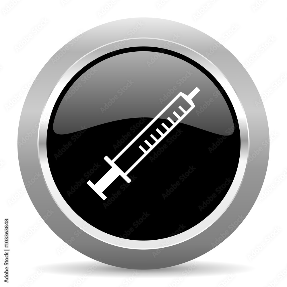 medicine black metallic chrome web circle glossy icon medicine black metallic chrome web circle glossy icon