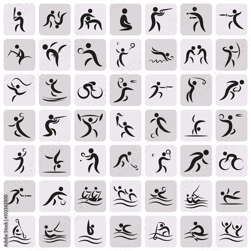 Simple Olympic games icon set