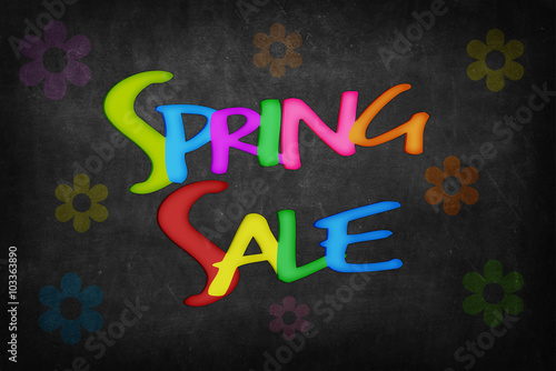 Spring Sale word on Blackboard
