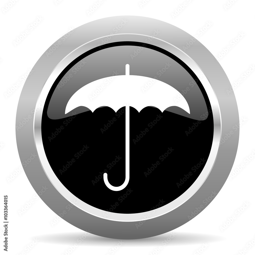 umbrella black metallic chrome web circle glossy icon umbrella black metallic chrome web circle glossy icon
